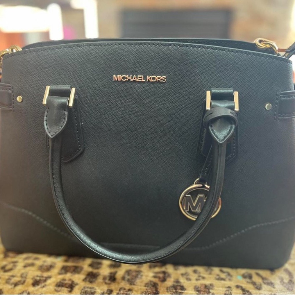 Michael Kors Black Satchel with Silver Accents